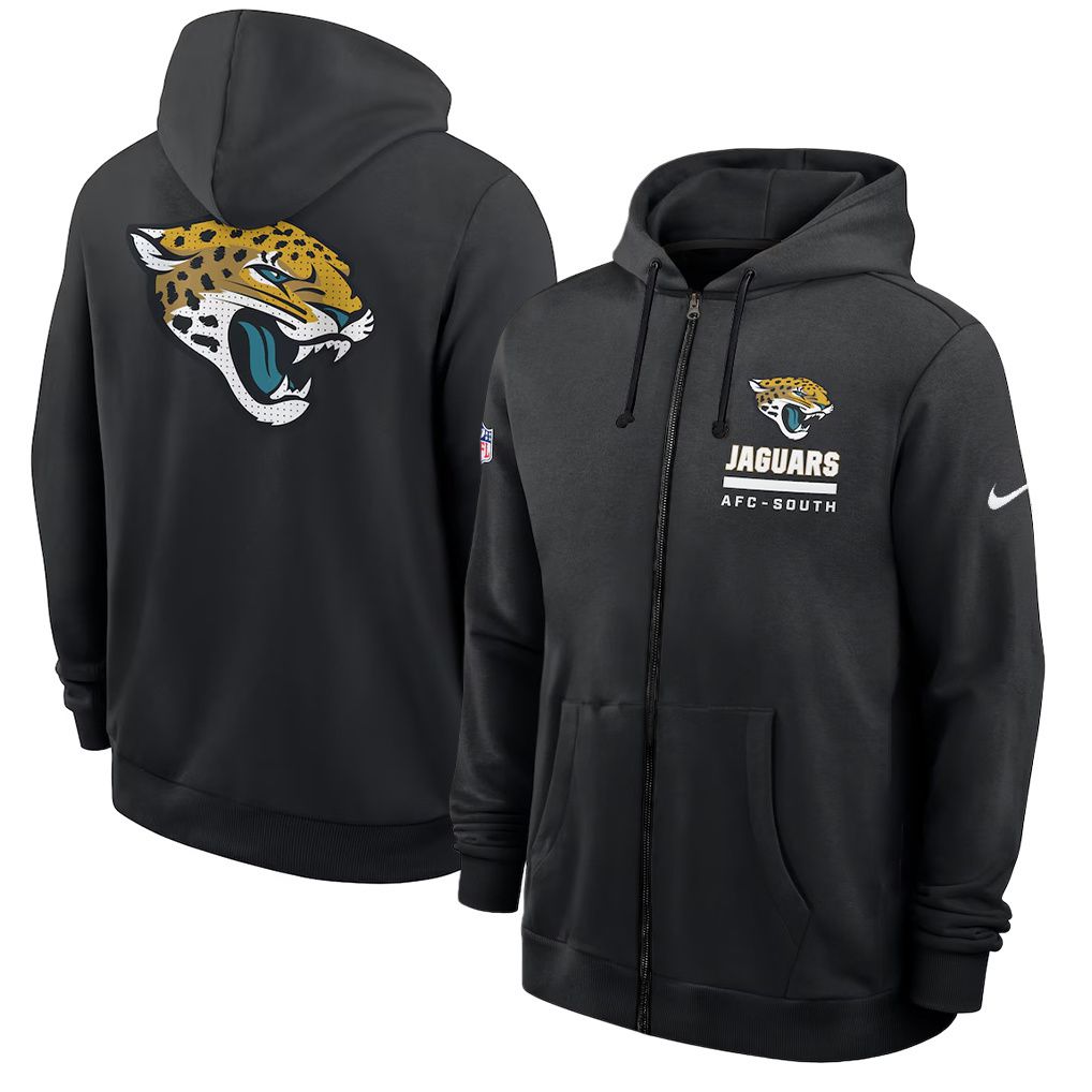 Men 2026 NFL Jacksonville Jaguars zip-up hoodie black 01